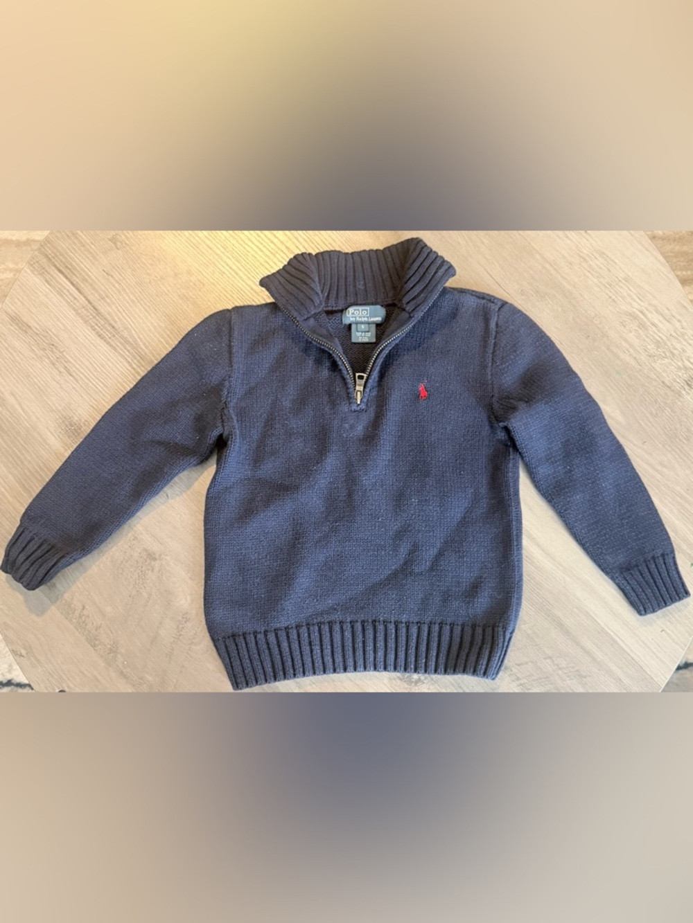 Polo Ralph Lauren Navy Half-Zip Sweater. Size 5.